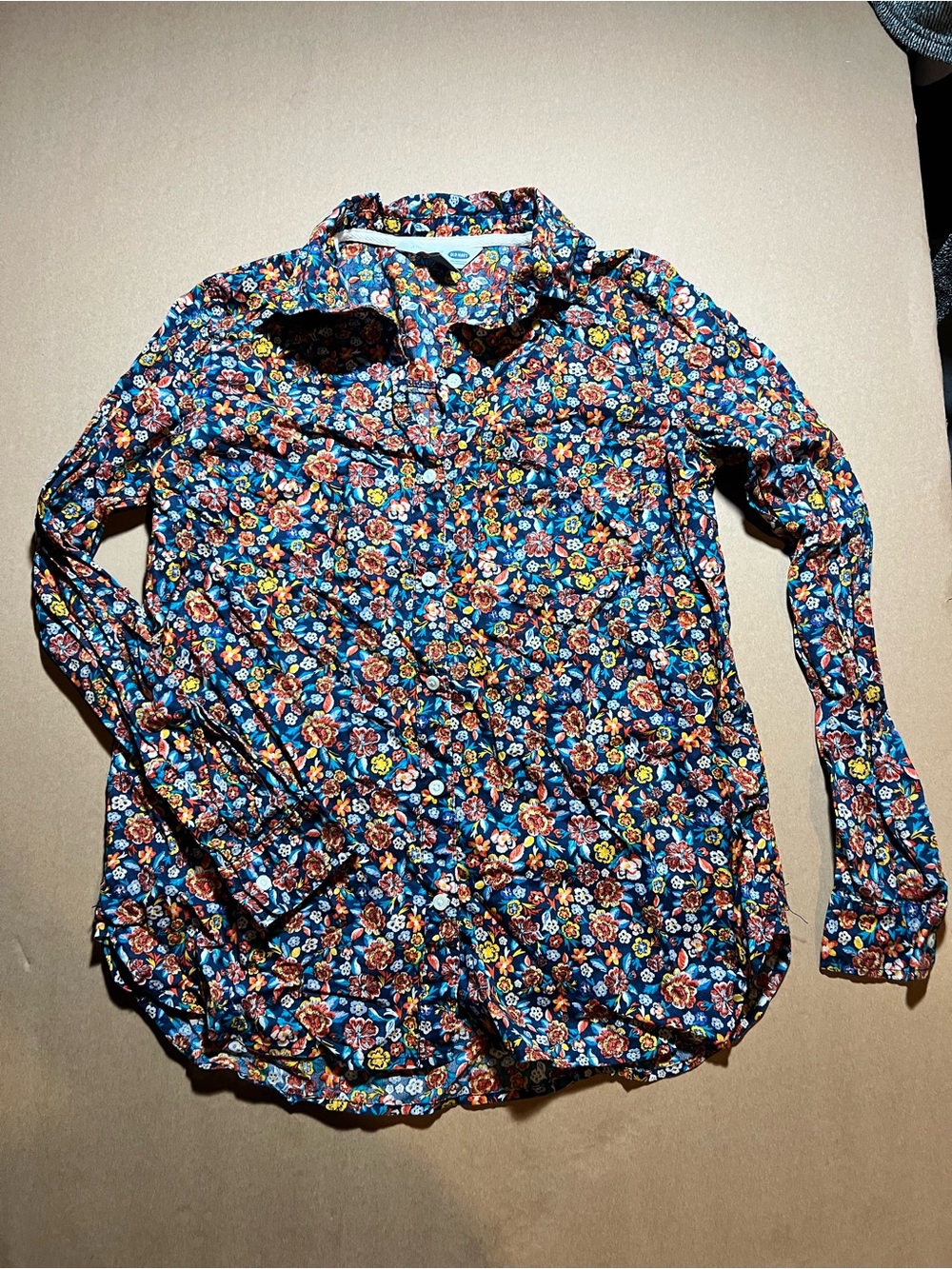 Old Navy Blue Floral Button-Down Shirt for women
